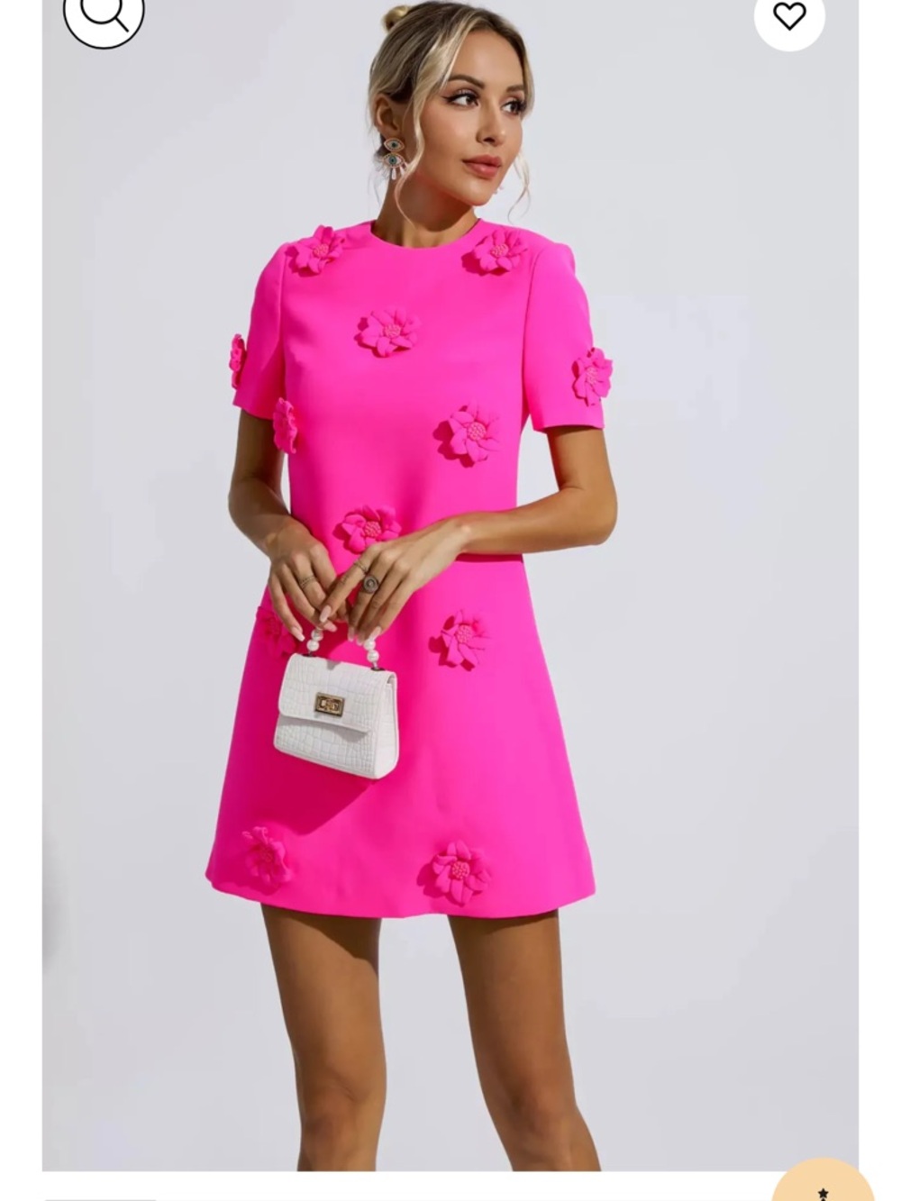 Catchall Alison Pink Jacquard Floral Mini Dress size L